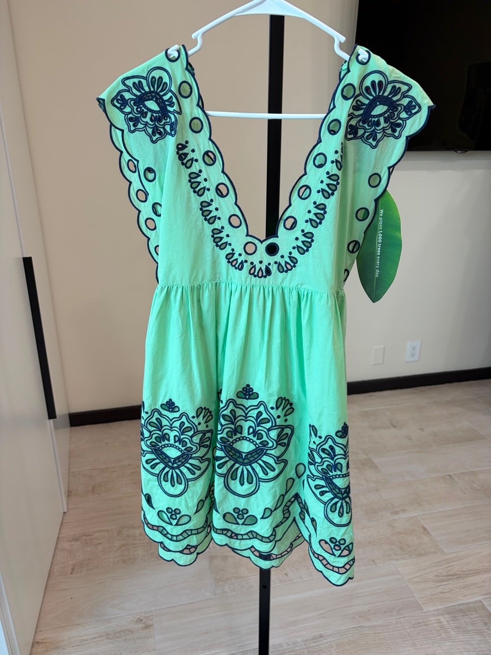 Farm Rio Cotton Tropi Eyelet Mini Dress - Picture 2 of 8
